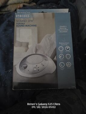 HoMedics Sound Spa Portable Sound Machine - White and Silver